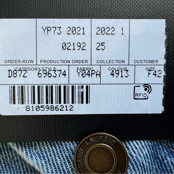 Saint Laurent Denim Mini Dress in Pasadena Blue Color - Picture 9 of 13